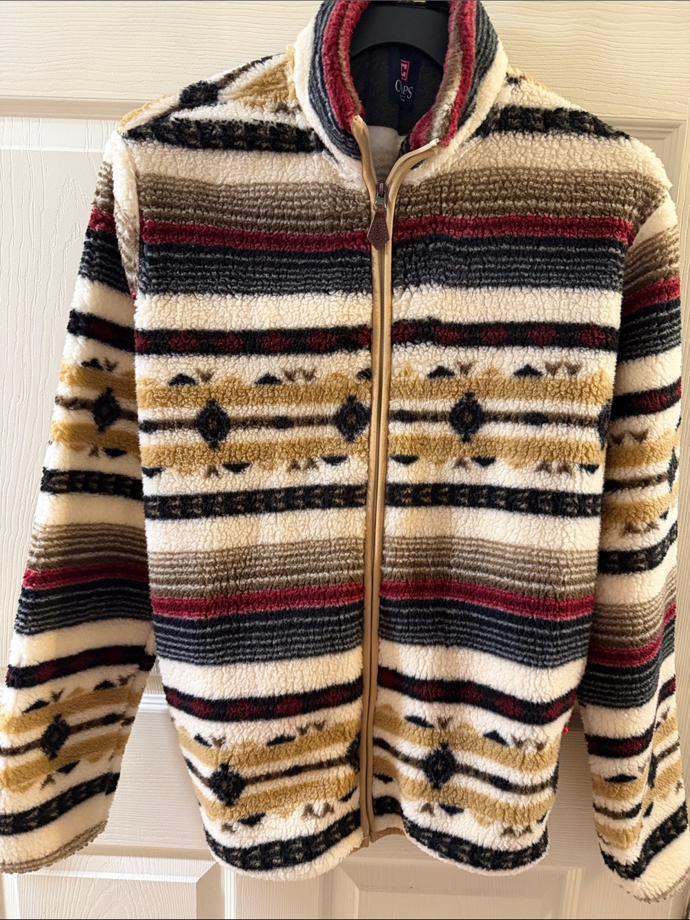 Chaps Men’s Southwestern Aztec Print Full-Zip Sherpa Fleece Jacket